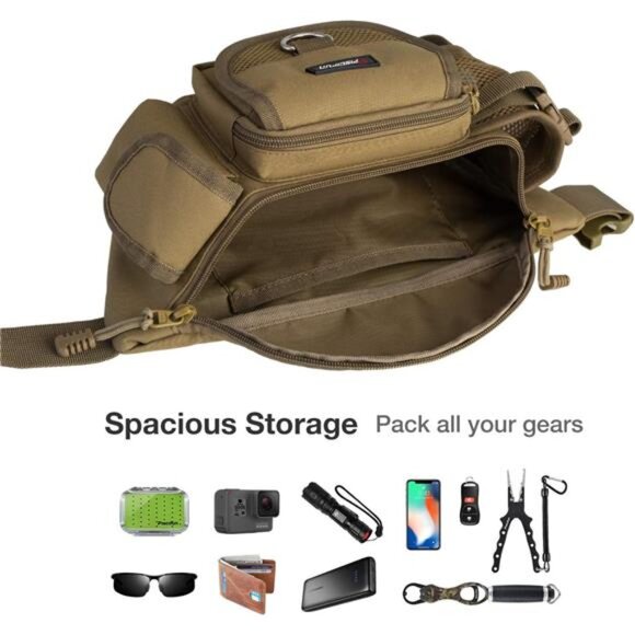 Piscifun Fishing Tackle Bag with Adjustable Waist Strap, Portable - Picture 5 of 8